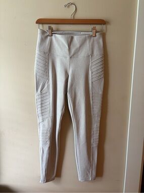 Athleta Light Taupe Delancey Textured Leggings